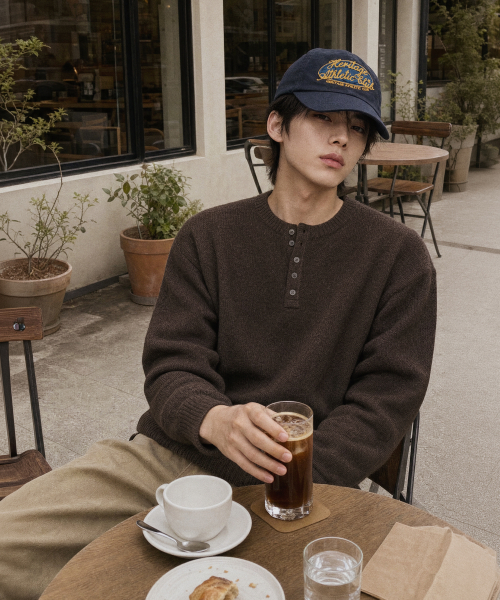 에센셜 크롭헨리넥니트 (5color)