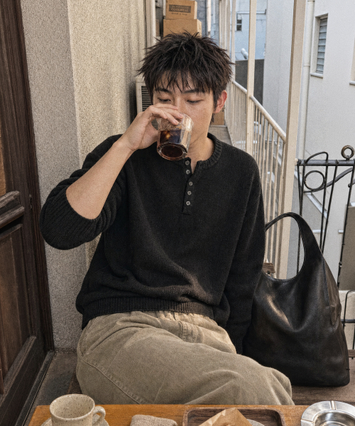 에센셜 크롭헨리넥니트 (5color)