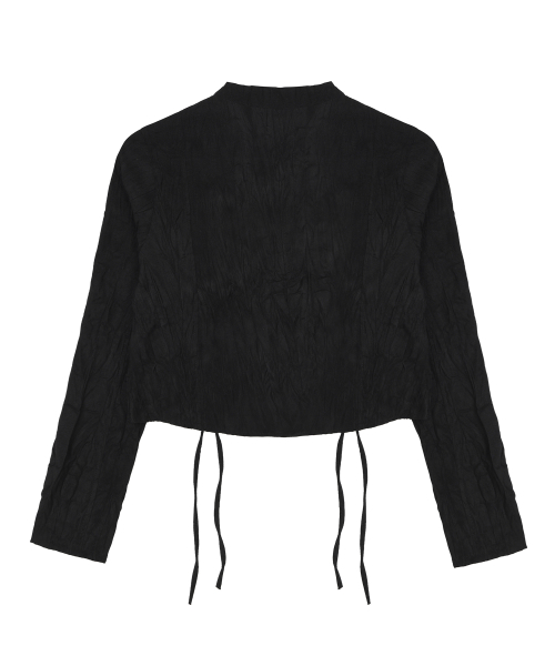 SUEDE STRING JACKET_BLACK