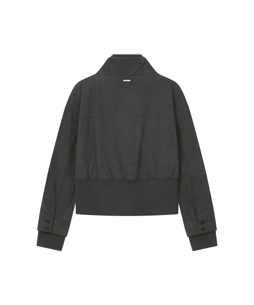 Cowl high neck pocket jacket CHARCOAL
