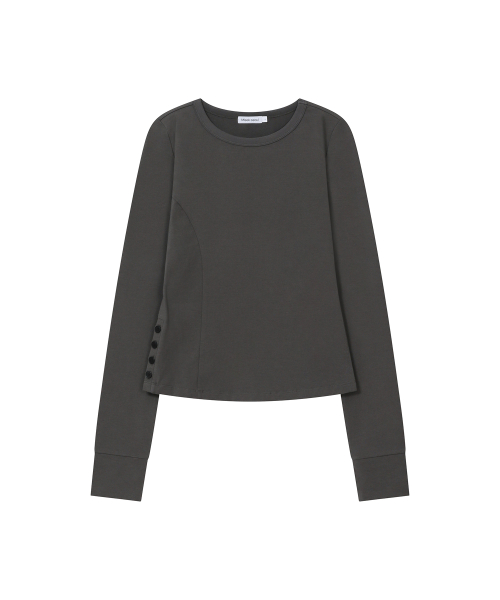 Contrast layered long sleeve SET CHARCOAL