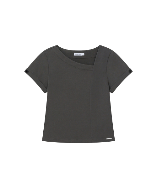Contrast layered long sleeve SET CHARCOAL