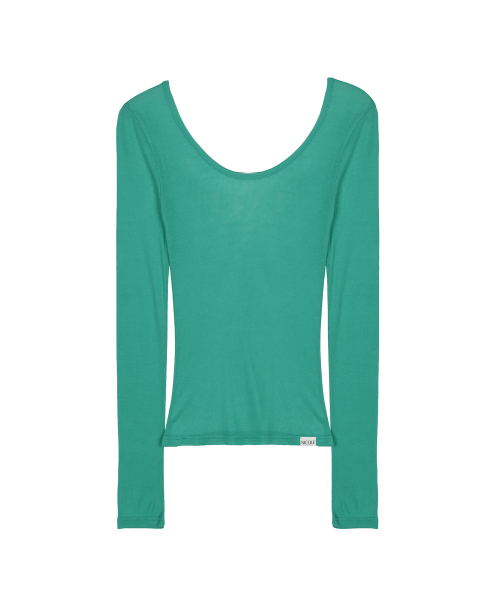 LAYERED BOAT NECK TOP_BLUE GREEN