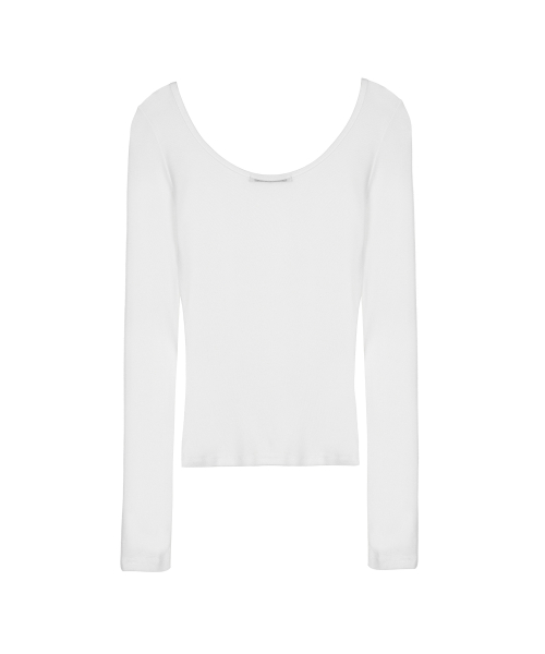 LAYERED BOAT NECK TOP_IVORY