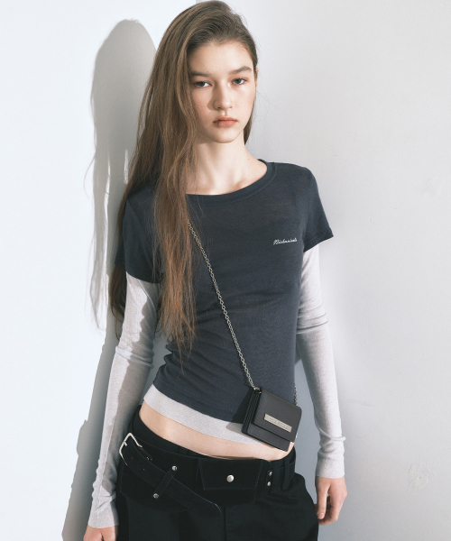 CONTRAST LAYERED TOP_CHARCOAL