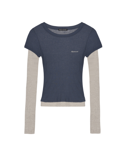 CONTRAST LAYERED TOP_NAVY
