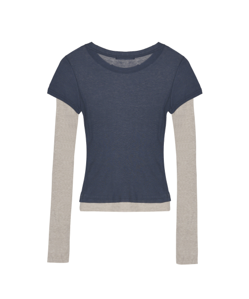 CONTRAST LAYERED TOP_NAVY