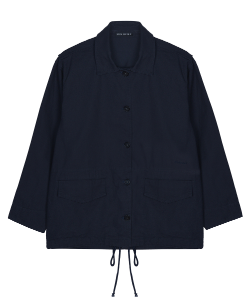 WASHED COTTON WORK JACKET_NAVY