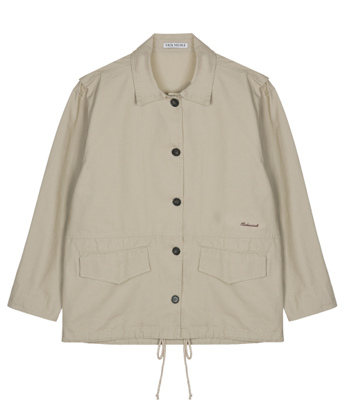 WASHED COTTON WORK JACKET_BEIGE