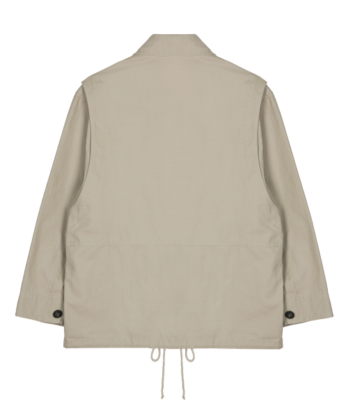 WASHED COTTON WORK JACKET_BEIGE