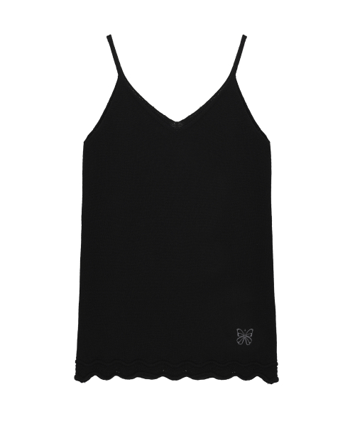 LACE TRIM MINI DRESS_BLACK
