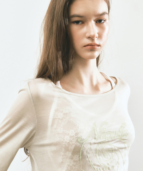 NICOLE ROSE SHIRRING TOP_KHAKI