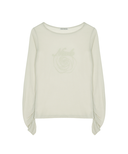 NICOLE ROSE SHIRRING TOP_KHAKI