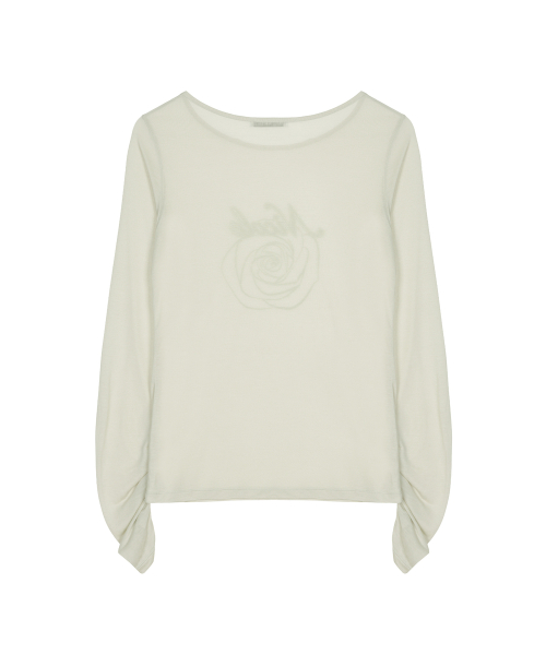 NICOLE ROSE SHIRRING TOP_KHAKI