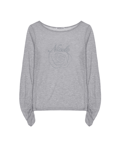 NICOLE ROSE SHIRRING TOP_MELANGE