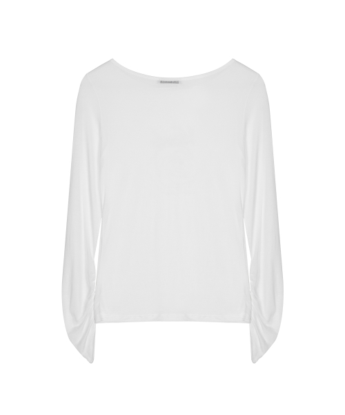 NICOLE ROSE SHIRRING TOP_IVORY