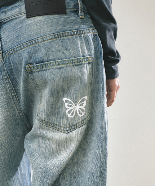 VINTAGE DISTRESSED DENIM PANTS_BLUE