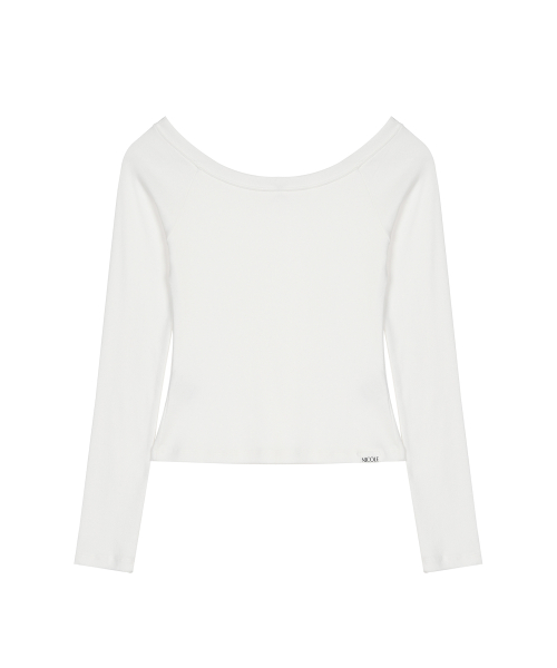 OFF SHOULDER LONG SLEEVE TOP_IVORY