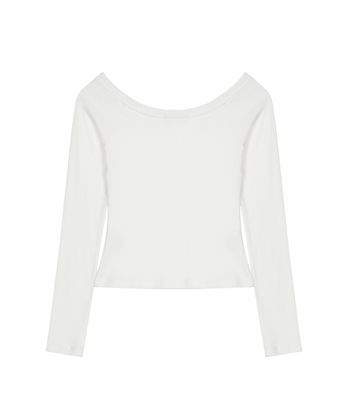 OFF SHOULDER LONG SLEEVE TOP_IVORY