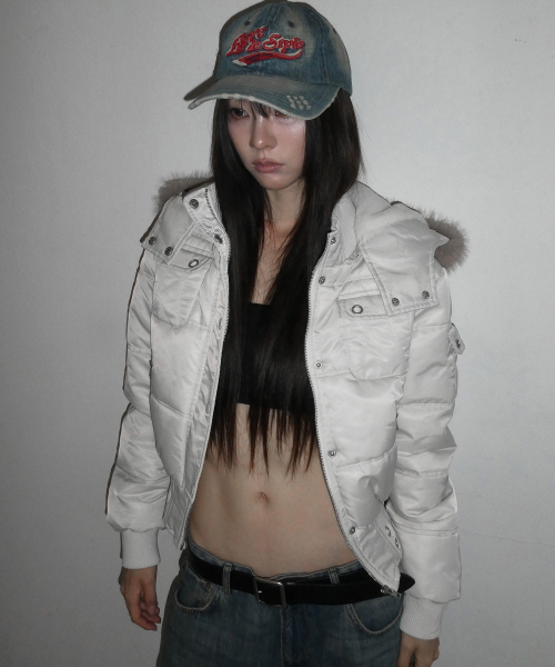 퍼 트리밍 후드 패딩 (BEIGE) F26ZA501