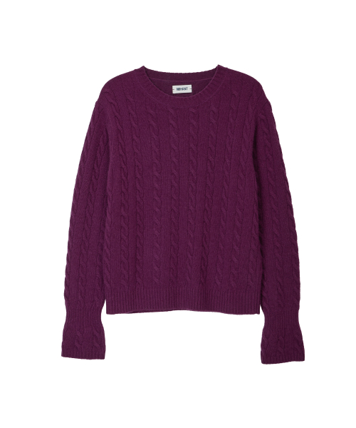 CORSET CUFF CABLE KNIT PURPLE