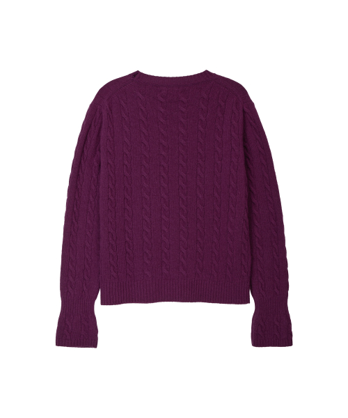 CORSET CUFF CABLE KNIT PURPLE