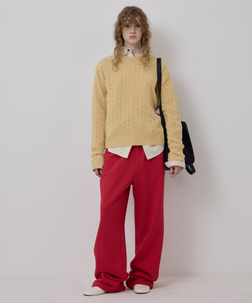 CORSET CUFF CABLE KNIT YELLOW