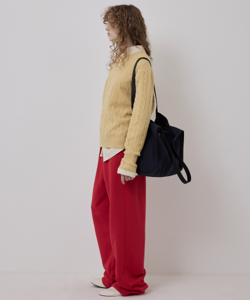 CORSET CUFF CABLE KNIT YELLOW