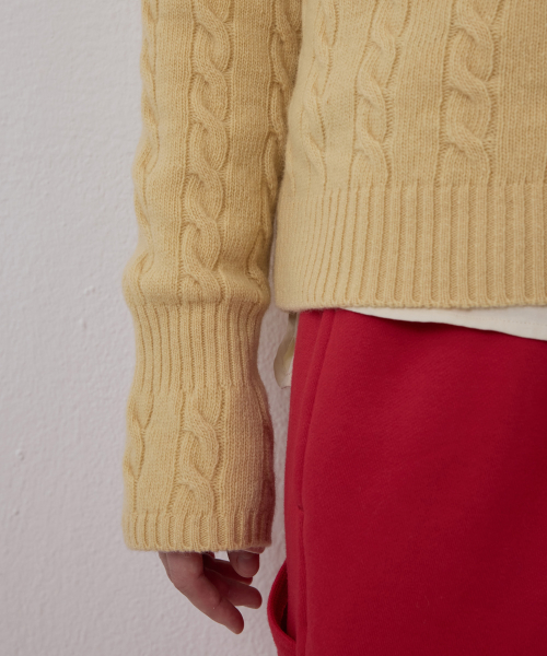 CORSET CUFF CABLE KNIT YELLOW