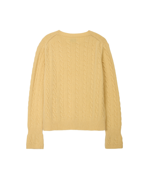 CORSET CUFF CABLE KNIT YELLOW