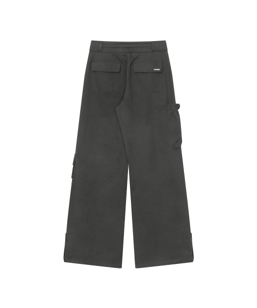 Shirring pocket wide pants CHARCOAL