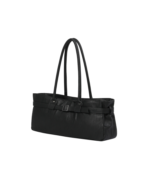 Classic belted shoulder bag BLACK