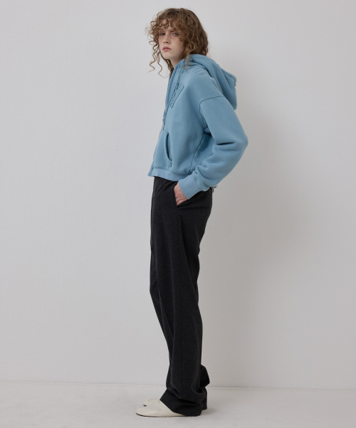 LONELY/LOVELY CROP HOODIE ZIP-UP SKY BLUE