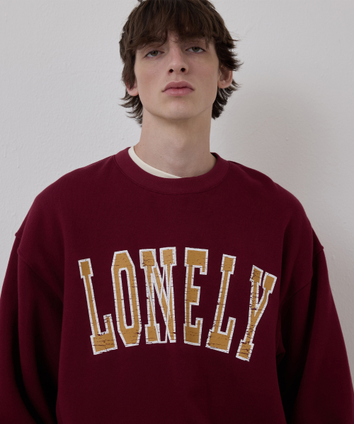 LONELY/LOVELY CRACK SWEATSHIRT BURGUNDY