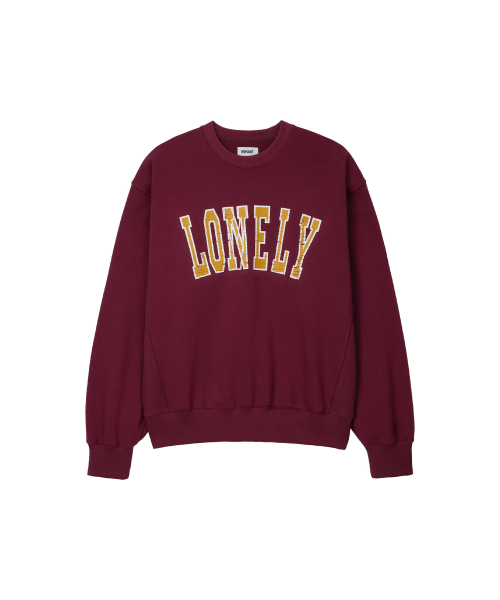 LONELY/LOVELY CRACK SWEATSHIRT BURGUNDY