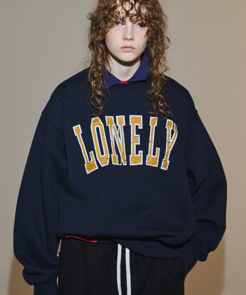 LONELY/LOVELY CRACK SWEATSHIRT NAVY