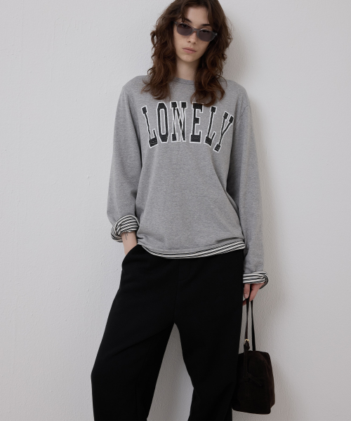 LONELY/LOVELY REVERSIBLE LONG SLEEVE T-SHIRT GRAY