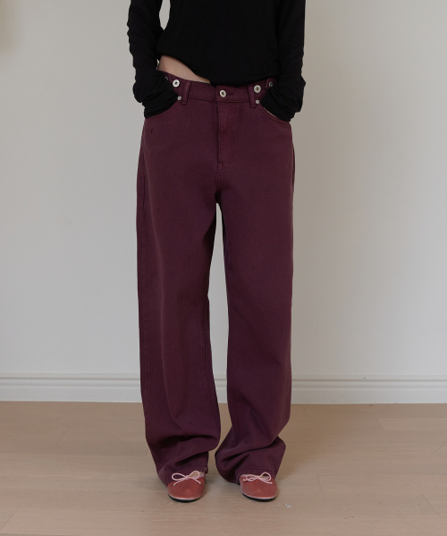 Rudy dyeing denim pants - Burgundy