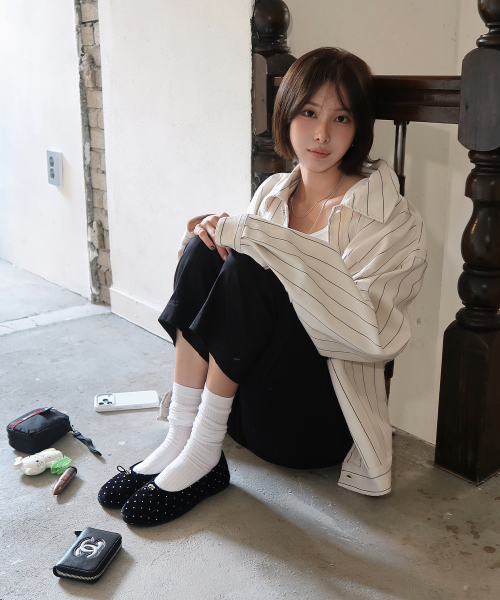Simkung 심쿵 하트 장식 플랫_7colors