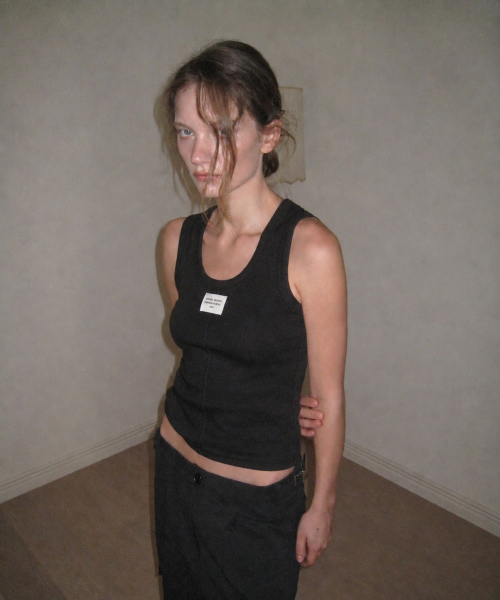 Dusk ribbed sleeveless - Black