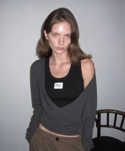 Dusk ribbed sleeveless - Black