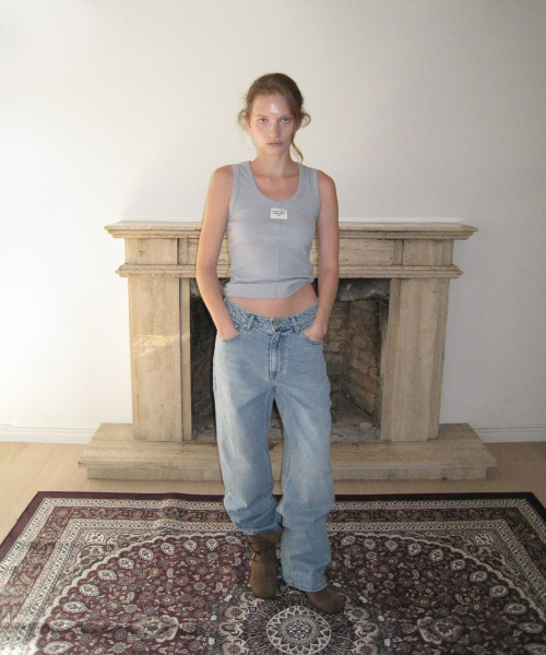 Dusk ribbed sleeveless - Skyblue