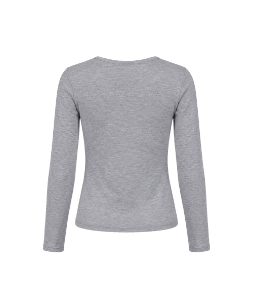 LAYER HENLEY NECK LONG SLEEVE [GRAY]