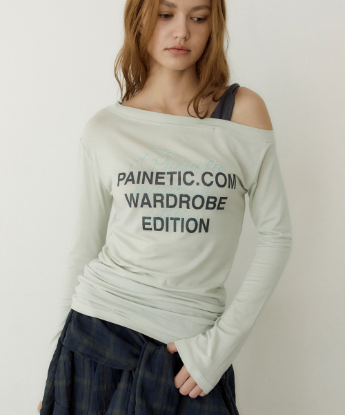 Twist Contrast One-Shoulder Tee (MINT)