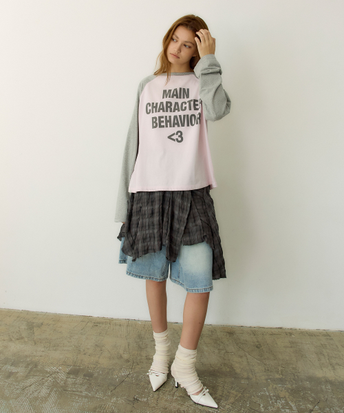 Main Character Raglan Tee (GREY)