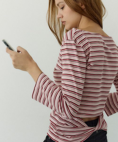 Twist Back Stripe Tee