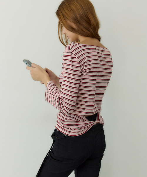 Twist Back Stripe Tee
