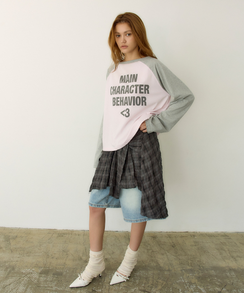 Shirt Layer Flare Skirt (GREY)