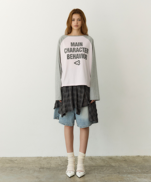 Shirt Layer Flare Skirt (GREY)