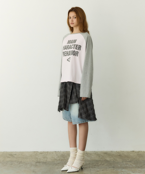Shirt Layer Flare Skirt (GREY)